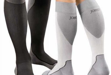 JOBST SPORT SOCK KNEE CLOSED TOE 20-30 WHITE/GREY SM