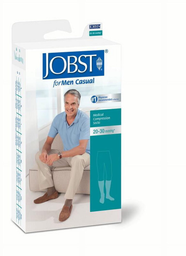 JOBST FOR MEN CASUAL KNEE 20-30 CLOSED TOE KHAKI LGT