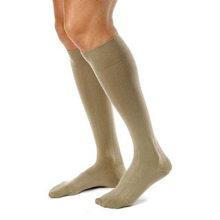 JOBST FOR MEN CASUAL KNEE 30-40 CLOSED TOE KHAKI LGT