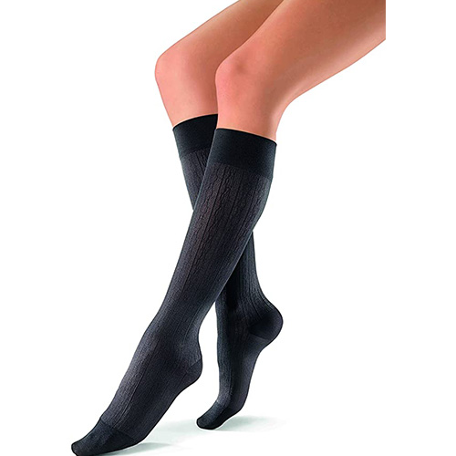 JOBST SOSOFT 15-20 KNEE BROCADE CLOSED TOE BLACK SM