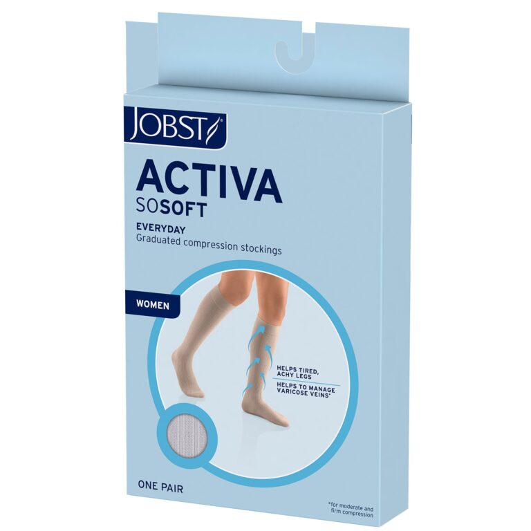 JOBST ACTIVA SOSOFT BROCADE 20-30 KNEE HIGH CT LG WHT