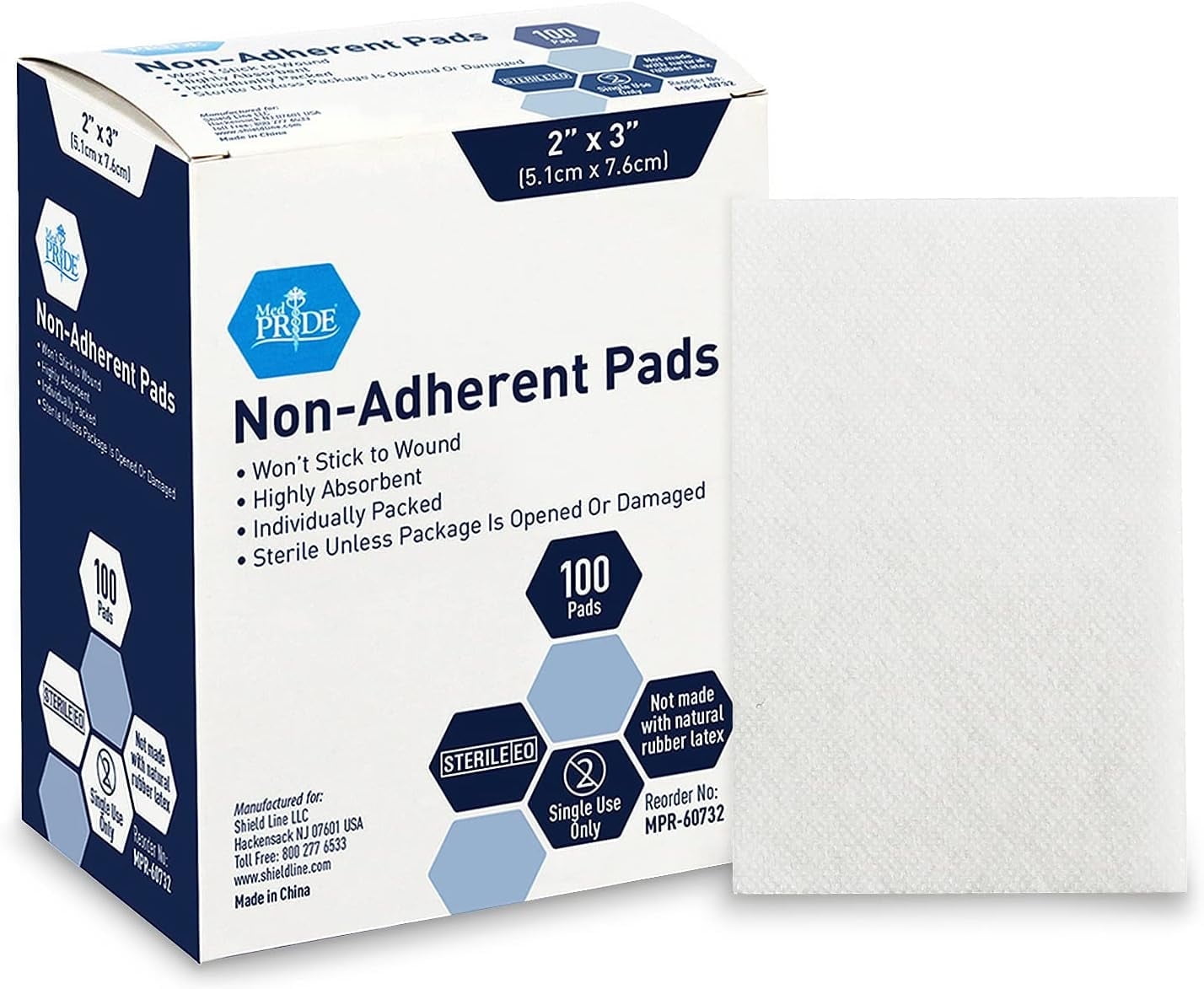 MEDPRIDE-Sterile-Non-Adherent-Pads-for-Wound-Dressing-First-Aid-Kit-2-x-3-100-Pack_2ad6f1ea-1693-4eab-8a73-5c3f836de6b9.52123f655303fa3858c337335d092239-1.jpeg HARTMANN Dressing, Non-Adherent, Latex Free (LF), Sterile, 3" x 4", 100/bx, 24 bx/cs - Image 1