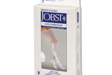JOBST ANTI-EMBOLISM THIGH CLOSED TOE WHITE MED REG CASE