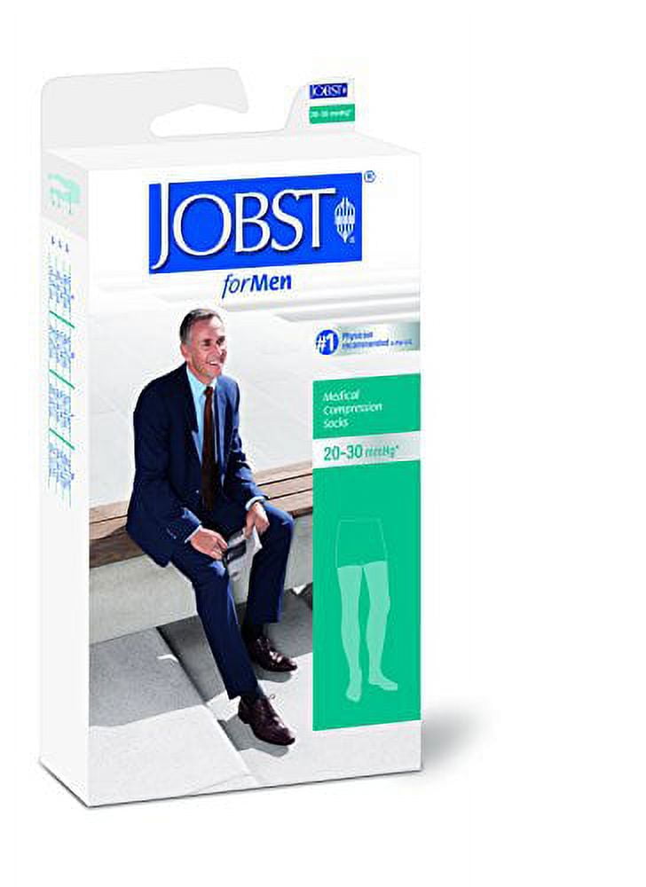JOBST FOR MEN THIGH 20-30 CLOSED TOE BLACK MD