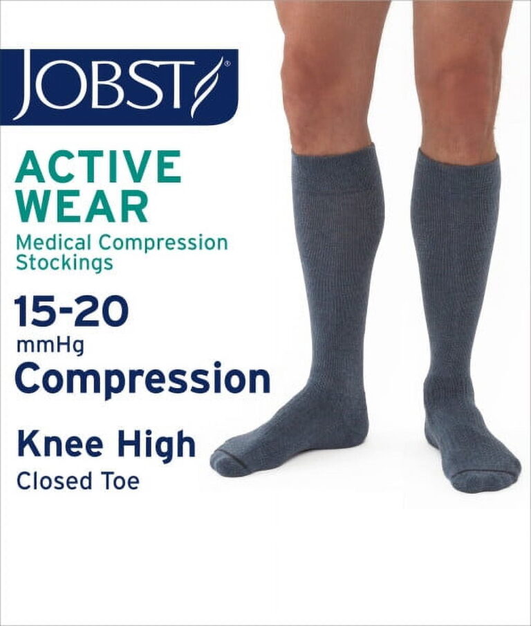 JOBST ACTIVEWEAR KNEE 30-40 CLOSED TOE DENIM BLUE XL