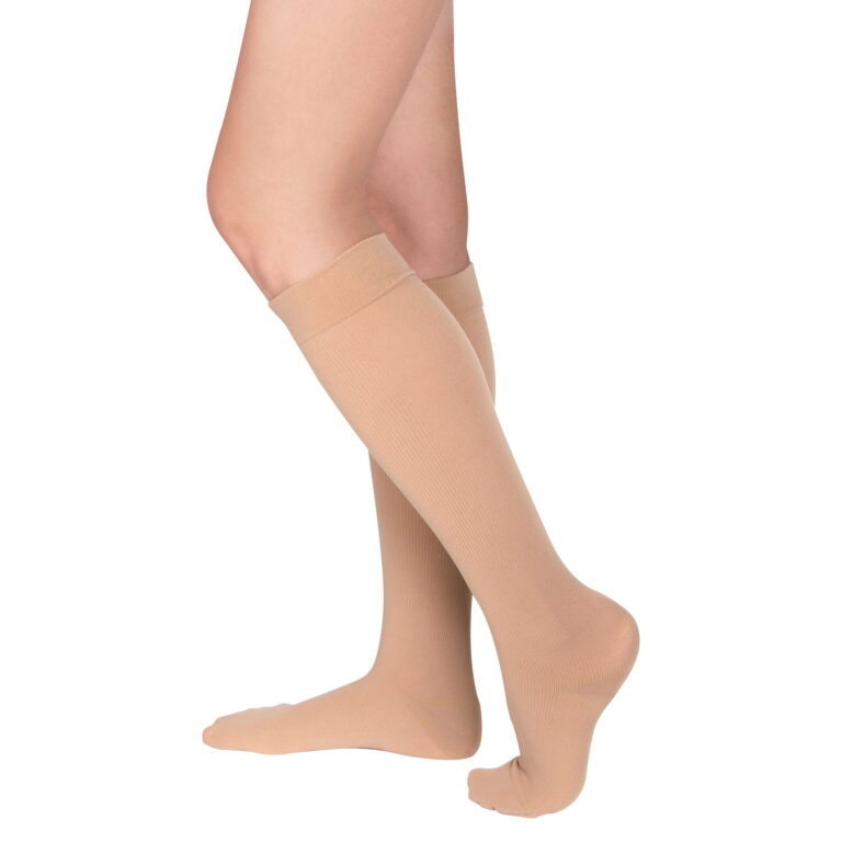 JOBST SOSOFT KNEE 8-15 BROCADE CLOSED TOE SAND MD