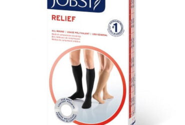 JOBST RELIEF KNEE 15-20 CLOSED TOE BLACK EXTRA LARGE FULL CALF PETITIE