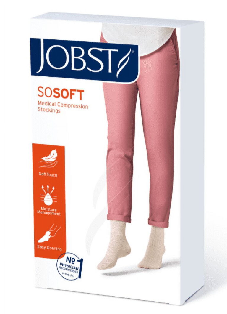 JOBST SOSOFT 20-30 KNEE BROCADE CLOSED TOE SAND MD