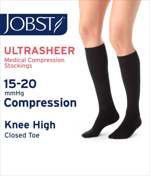 JOBST ULTRASHEER KNEE 15-20 CLOSED TOE CLASSIC BLACK SM CASE