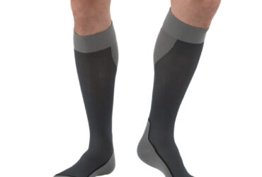 JOBST SPORT SOCK KNEE CLOSED TOE 15-20 BLACK/GREY XL