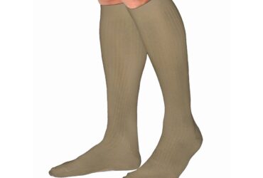 JOBST MENS DRESS KNEE 8-15 CLOSED TOE KHAKI SM