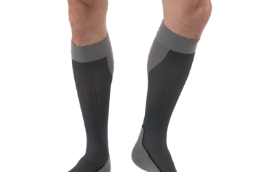 JOBST SPORT SOCK KNEE CLOSED TOE 20-30 BLACK/GREY XL
