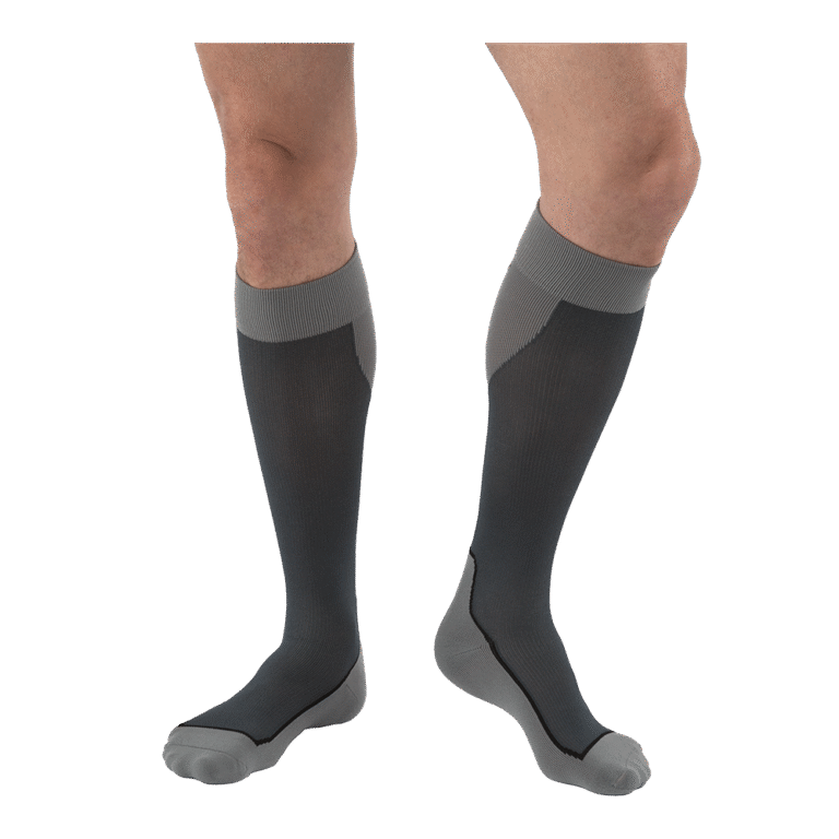 JOBST SPORT SOCK KNEE CLOSED TOE 20-30 BLACK/GREY XL