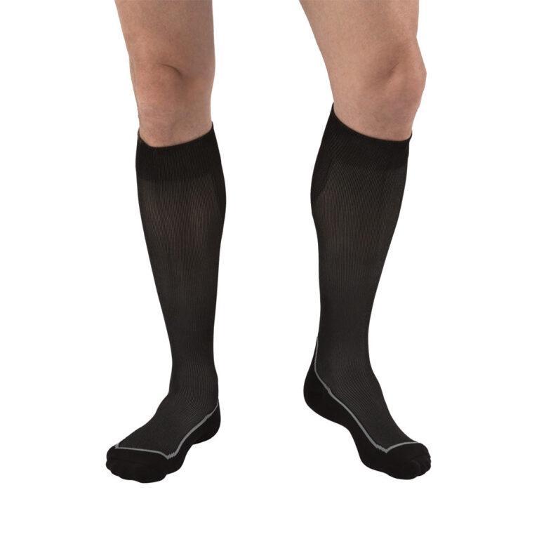 JOBST SPORT SOCK KNEE CLOSED TOE 15-20 COOL BLACK/BLACK SM
