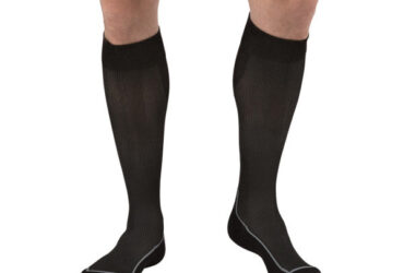 JOBST SOSOFT KNEE 8-15 RIBBED CLOSED TOE BLACK LG CS