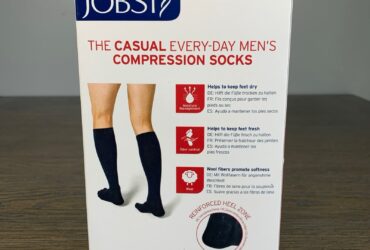 JOBST FOR MEN KNEE 20-30 CLOSED TOE BLACK LT CASE