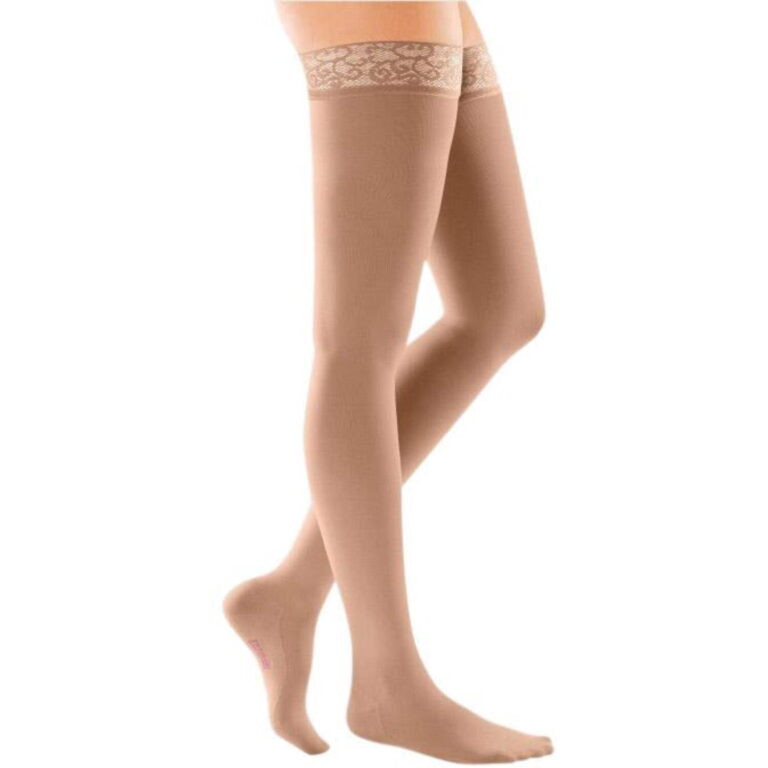 JOBST ULTRASHEER THIGH 15-20 CLOSED TOE LACE PETITE SUNTAN SM