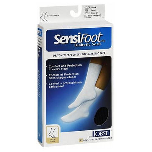 JOBST SENSIFOOT CREW CLOSED TOE BLACK LG CASE