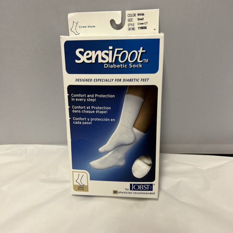 JOBST SENSIFOOT MINI-CREW CLOSED TOE WHITE LG CASE