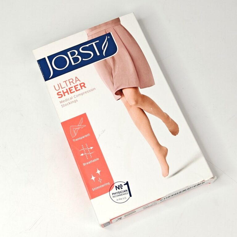 JOBST ULTRASHEER THIGH 15-20 CLOSED TOE SILKY BEIGE LG LACE C