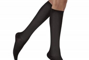 JOBST SOSOFT KNEE 8-15 RIBBED CLOSED TOE BLACK LG