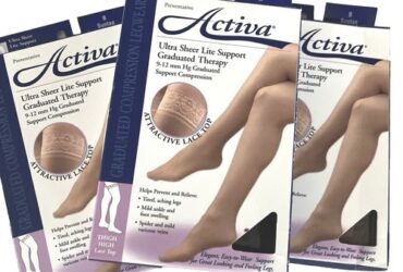 ACTIVA SHEER THERAPY THIGH 15-20 CLOSED TOE LACE BLACK C W/LACE