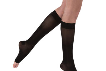 JOBST ULTRASHEER KNEE 20-30 OPEN TOE CLASSIC BLACK LGFC