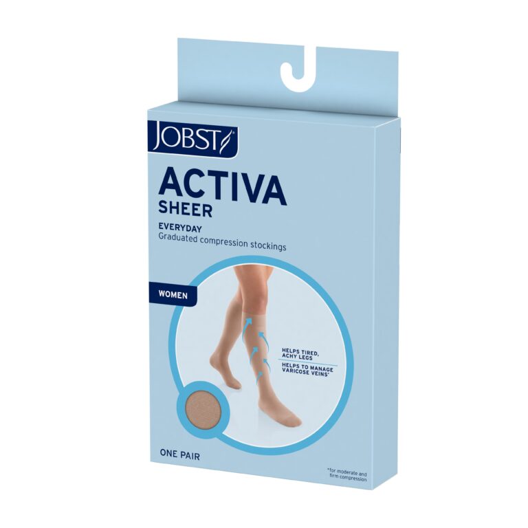 JOBST ACTIVA SHEER 8-15 KNEE HIGH CT MD BLK
