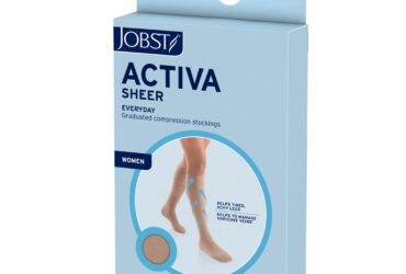 JOBST ACTIVA SHEER 8-15 THIGH W/LACE BAND CT SM BLK