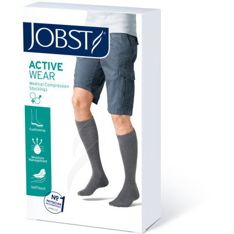 JOBST ACTIVEWEAR KNEE 15-20 CLOSED TOE DENIM BLUE MD