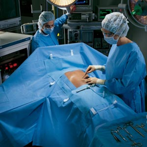 i11311__46143.1686253405-1.jpg Laparotomy Pack IX, Sterile Pack Contains: (1) Back Table Cover, Zone-Reinforced, 44" x 90", (1) Large Standard Surgical Gown in Overwrap with Towel, (1) Large Standard Surgical Gown, (1) Mayo Stand Cover, Reinforced, 23" x 54", (4) Utility Drapes with Tape, 26" x 15", (1) Suture Bag, (1) Laparotomy Drape with Armboard Covers, 100" x 72" x 124" (4" x 12" Fenestration, CONTROL™ Fabric Reinforcement & Tube holders), 6/cs