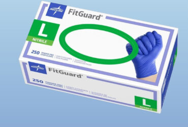 FG2502 FitGuard Exam Gloves with Textured Fingertips Nitrile Textured Fingertips M 2500Ct